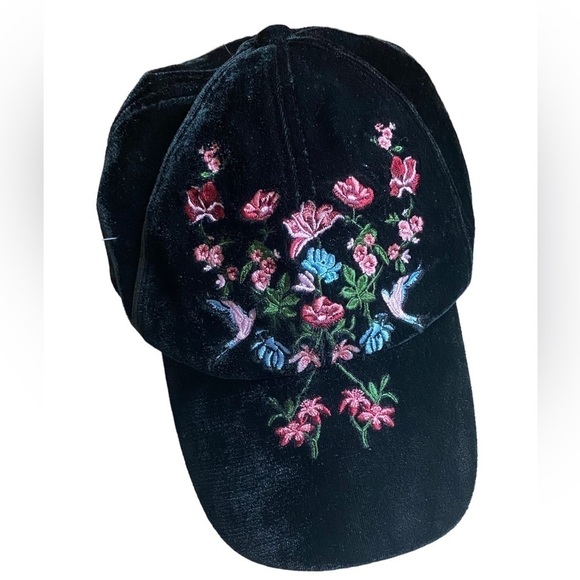 COTTON ON Women’s Velvet Floral Embroidered Baseball Cap Floral Adjustab… - Picture 2 of 11